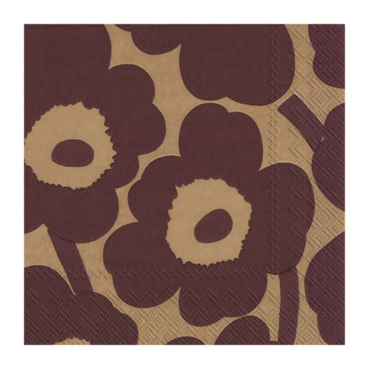 Marimekko Unikko servett 33x33 cm 20-pack Linen-bordeaux