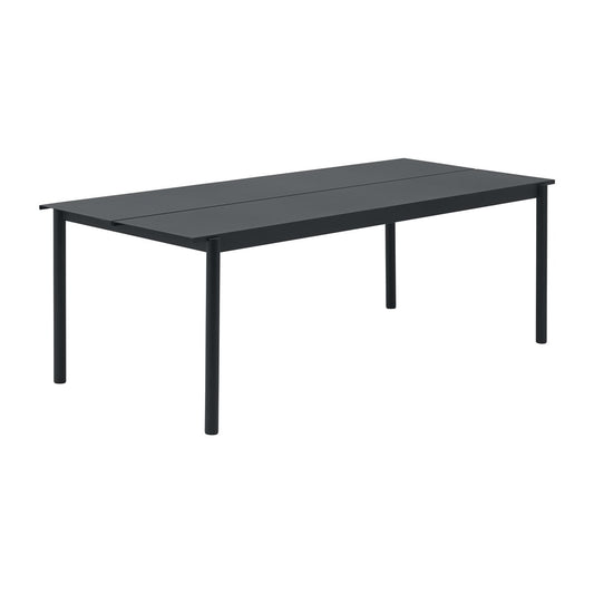 Muuto Linear steel table Tisch 220 x 90cm Black (RAL 7021)