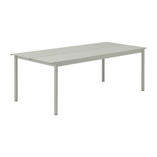 Muuto Linear steel table Tisch 220 x 90cm Grey (RAL 7044)