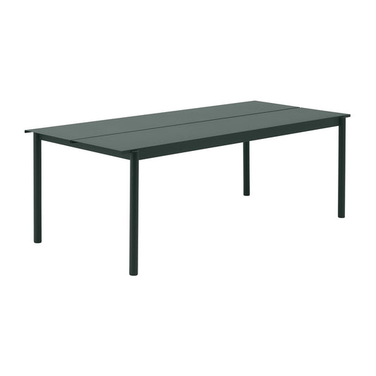 Muuto Linear steel table Tisch 220 x 90cm Dark green (RAL 6012)