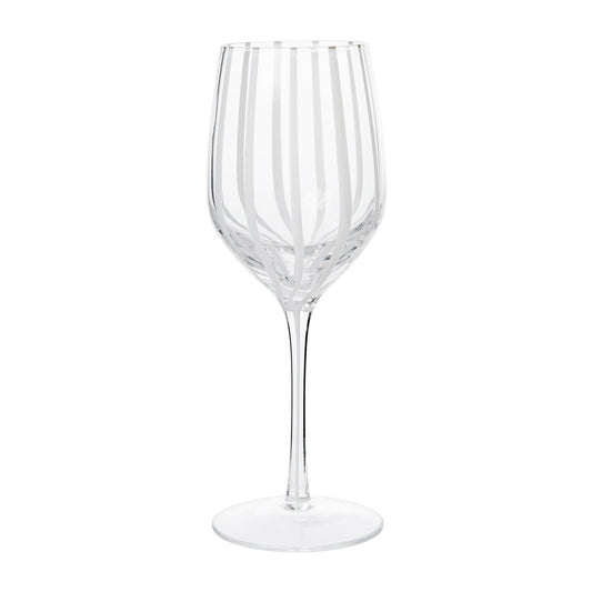 Broste Copenhagen Stripe vitvinsglas 35 cl Clear-white stripes