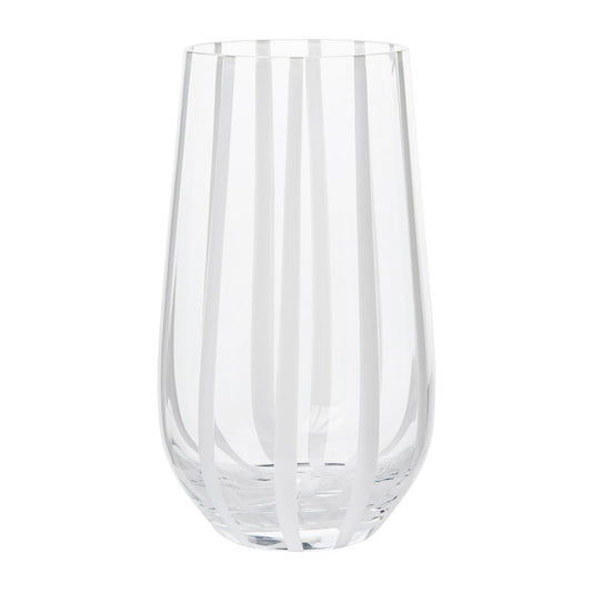 Broste Copenhagen Stripe Wasserglas 55cl Clear-white stripes