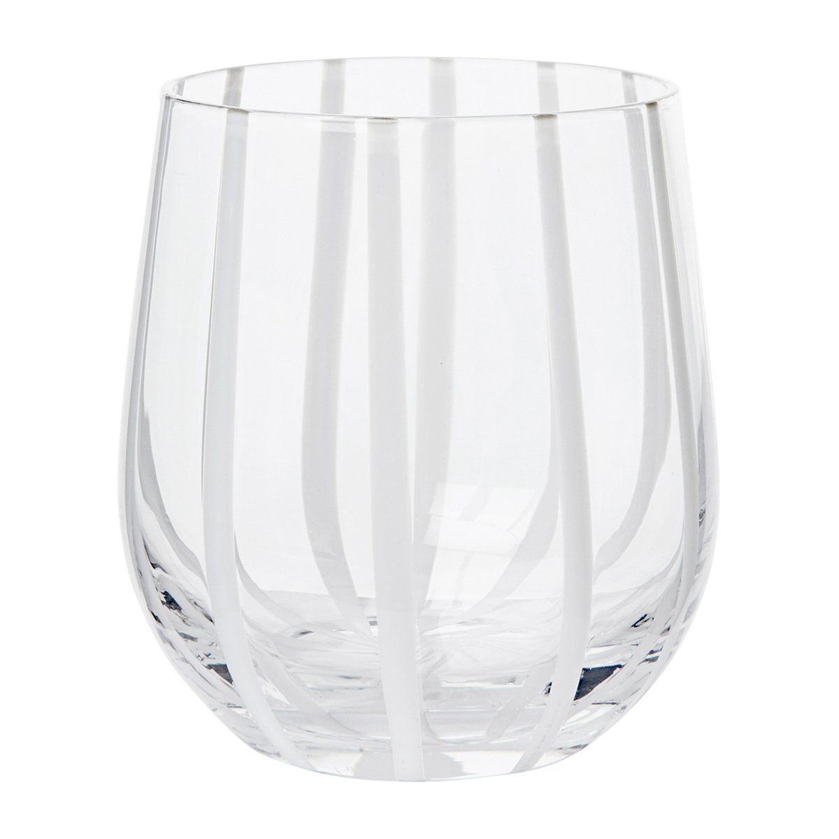 Broste Copenhagen Stripe Wasserglas 35cl Clear-white stripes