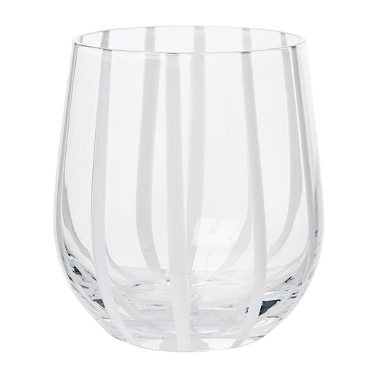 Broste Copenhagen Stripe dricksglas 35 cl Clear-white stripes