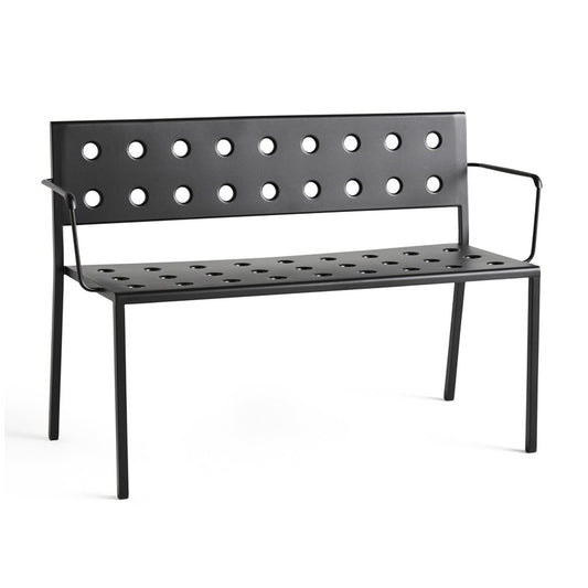 HAY Balcony Dining Bank mit Armlehne 121x52 cm Anthracite