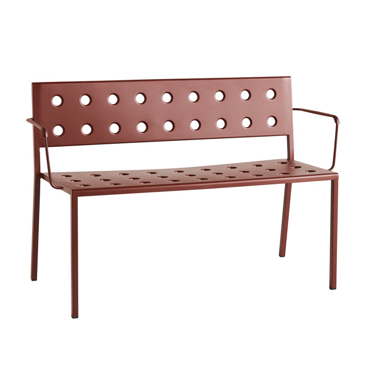 HAY Balcony Dining Bank mit Armlehne 121x52 cm Iron red