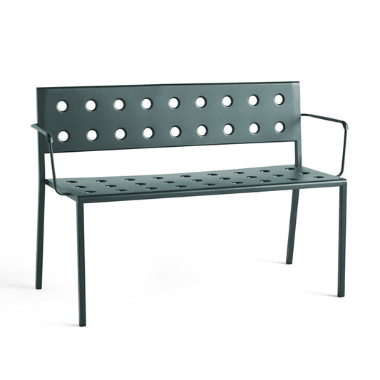 HAY Balcony Dining Bank mit Armlehne 121x52 cm Dark forest