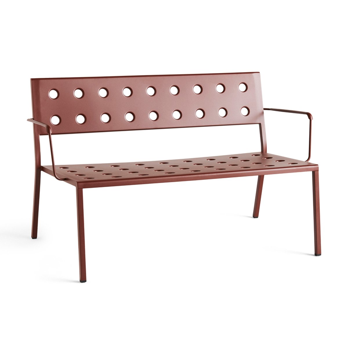 HAY Balcony Lounge Bank mit Armlehne 121,5x69 cm Iron red