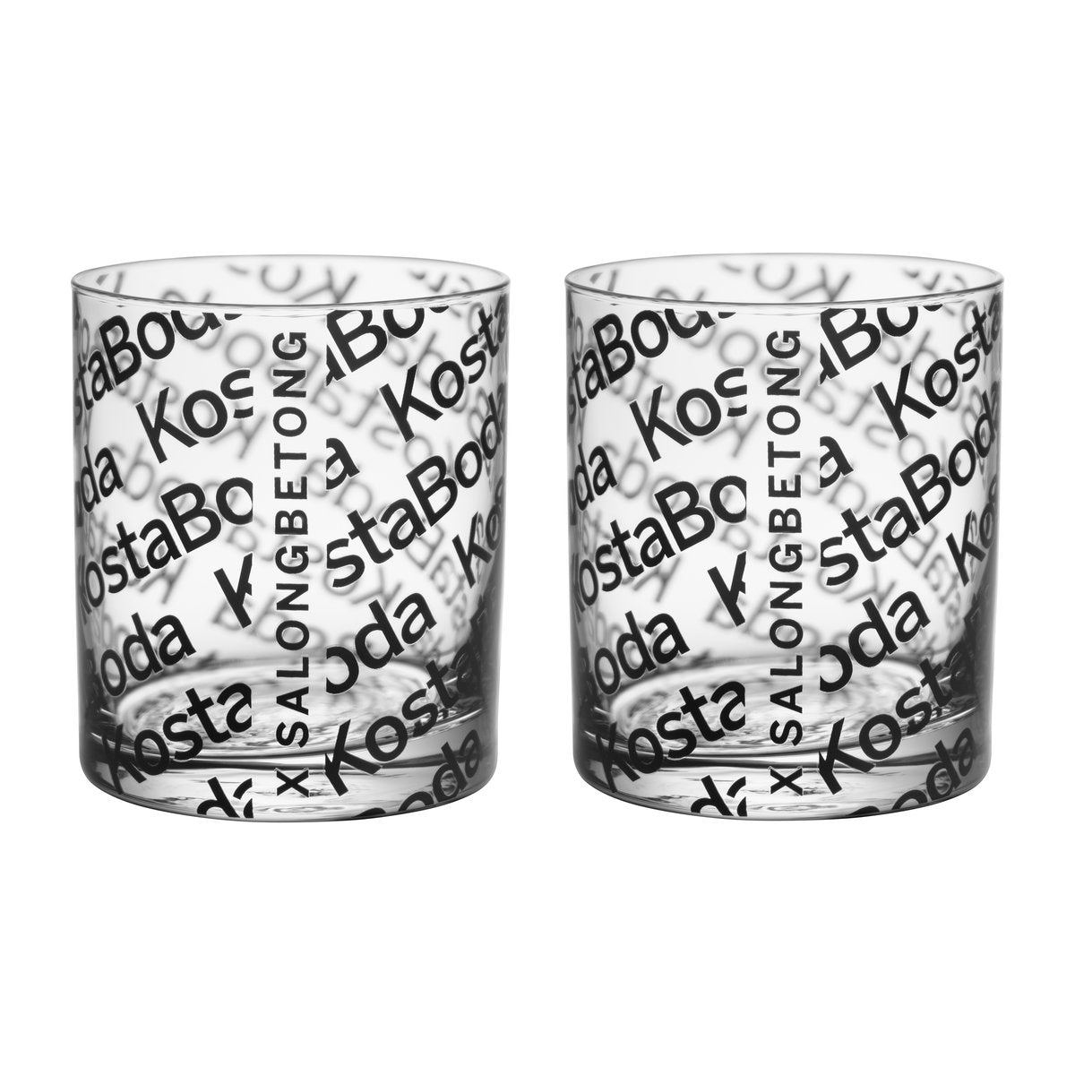 Kosta Boda Salong Betong Old Fashioned Glas 28cl 2er Pack Klar-schwarz