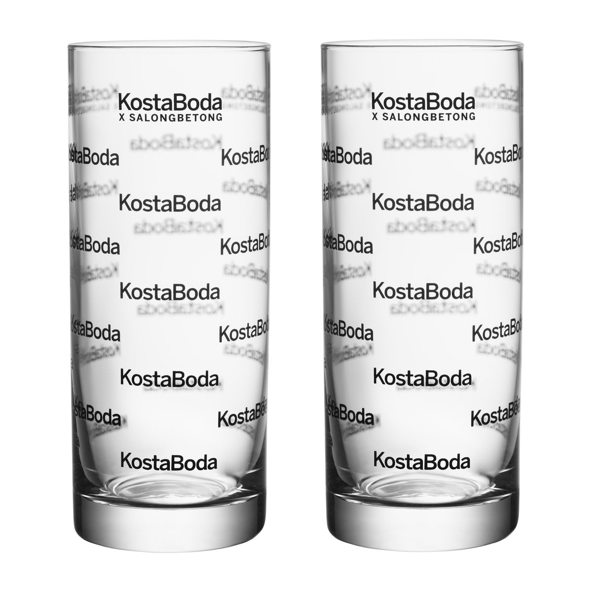 Kosta Boda Salong Betong highball Glas 33cl 2er Pack Klar-schwarz