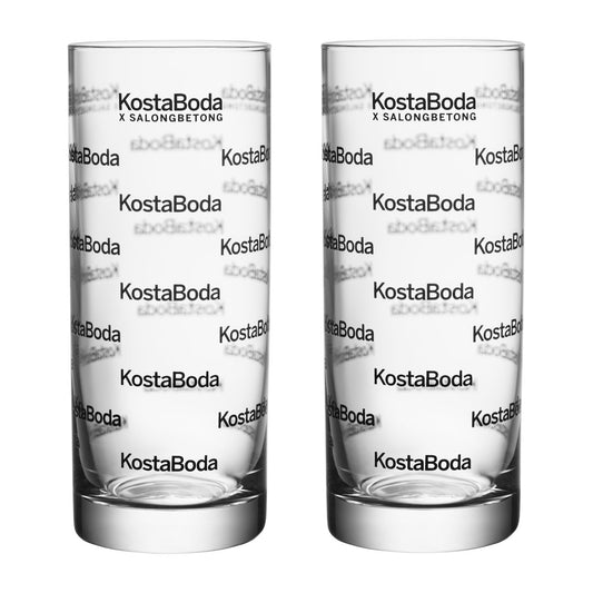 Kosta Boda Salong Betong highball Glas 33cl 2er Pack Klar-schwarz