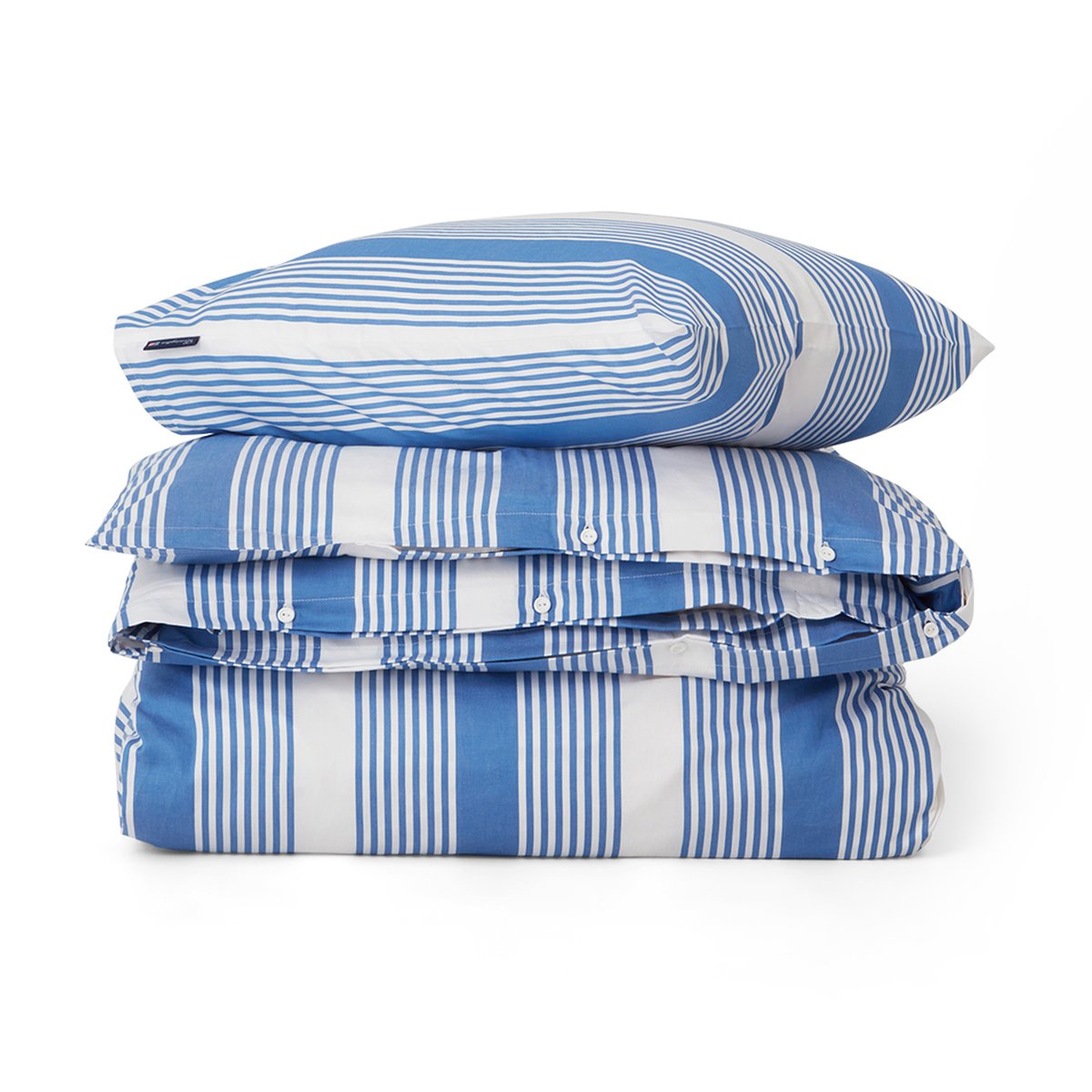 Lexington Striped Cotton Sateen Bettwäsche 150 x 210cm Blau-weiß