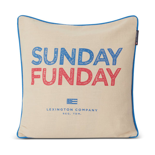 Lexington Sunday Funday Printed Kissenbezug 50 x 50cm Beige-blau-rosa