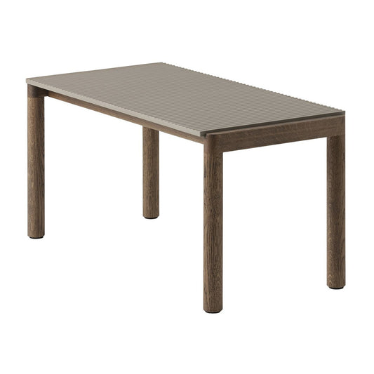 Muuto Couple 1 Wavy Beistelltisch 40 x 84 x 40cm Taupe-dark oiled oak