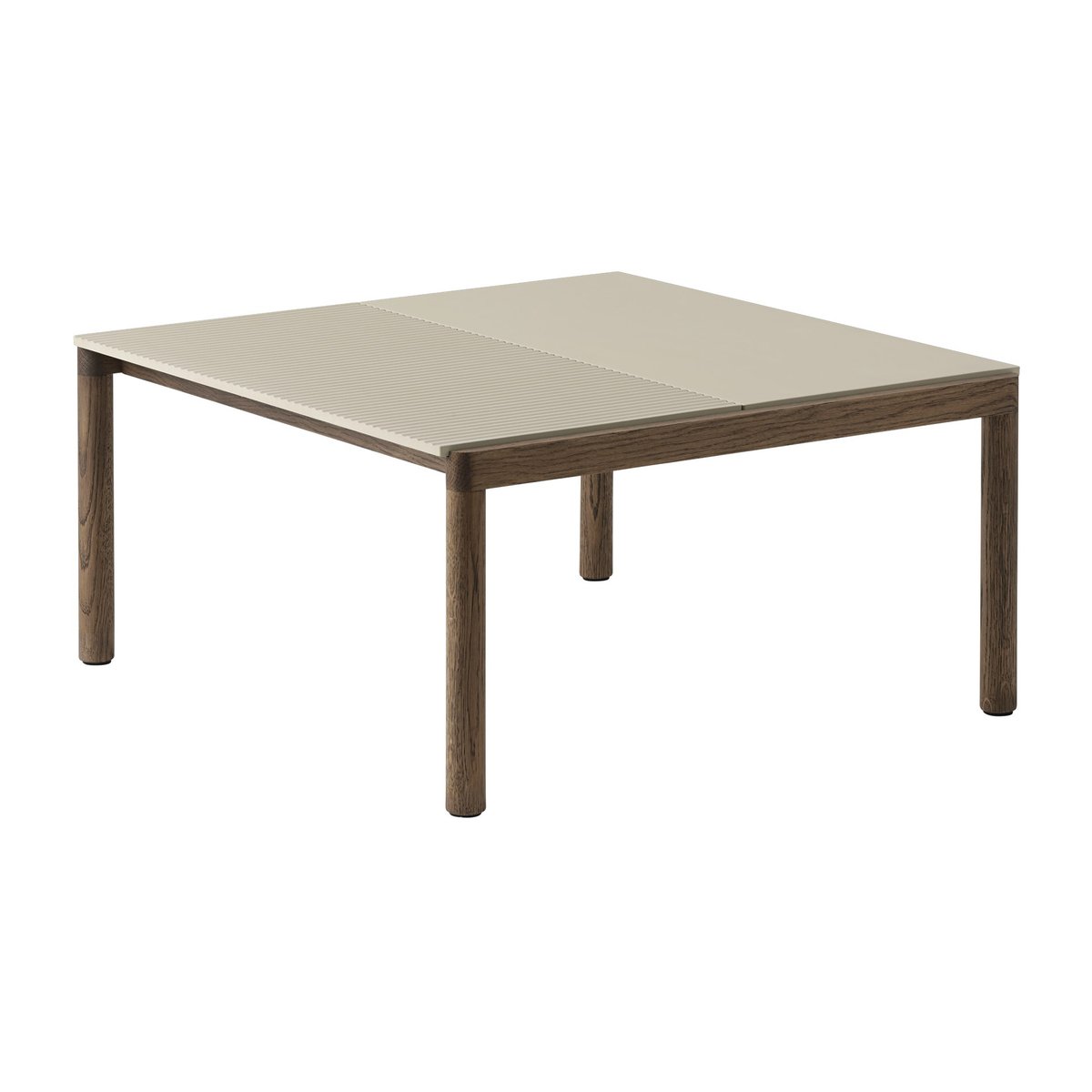 Muuto Couple 1 Plain-1 Wavy Beistelltisch 80 x 84 x 40cm Sand-dark oiled oak