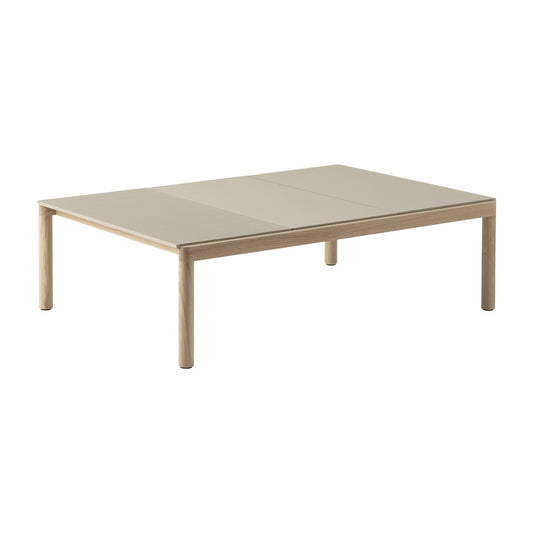 Muuto Couple 2 Plain-1 Wavy Beistelltisch 120 x 84 x 35cm Sand-oak