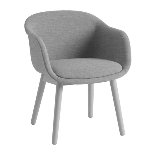 Muuto Fiber Conference Armchair mit Holzbeinen Remix  133-grey