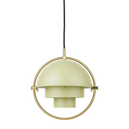 GUBI Multi-Lite Pendelleuchte small Brass-desert sage