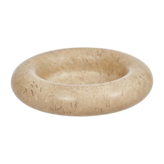 OYOY Savi Marmor Kerzenunterlage Ø13,8 cm Beige