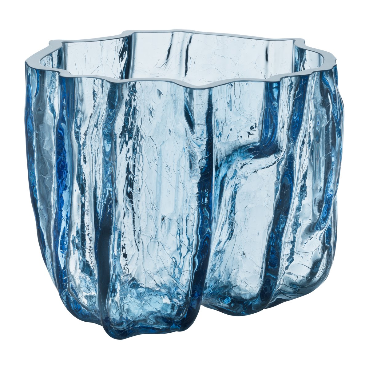 Kosta Boda Crackle Vase 175mm Rundes Glas