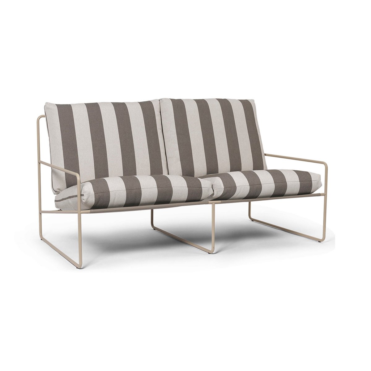 ferm LIVING Desert 2-Sitzer Sofa Cash stripe-chocolate