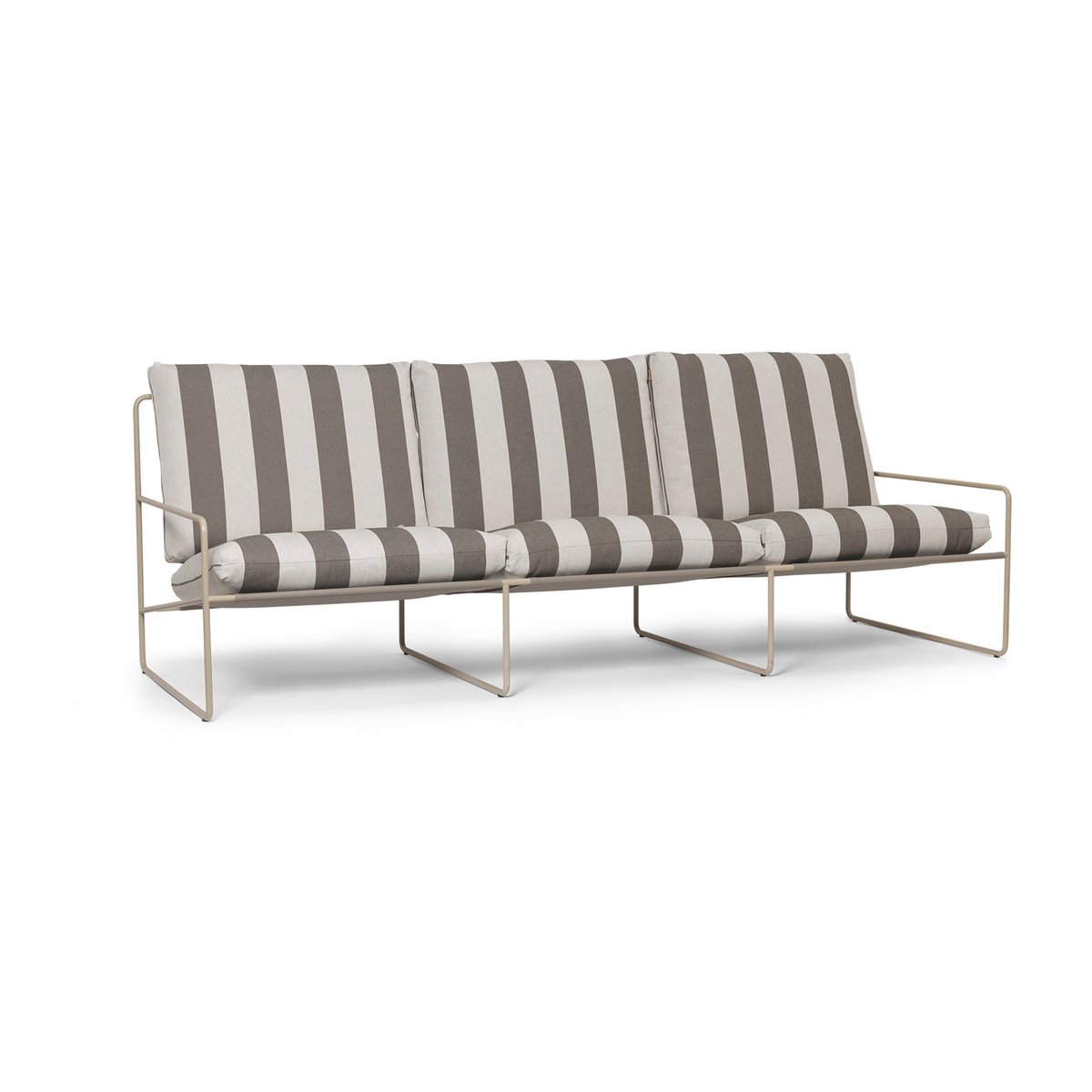 ferm LIVING Desert 3-Sitzer Sofa Cash stripe-chocolate