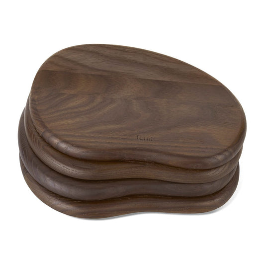 ferm LIVING Cairn butter boards bricka 4-delar Dark Brown