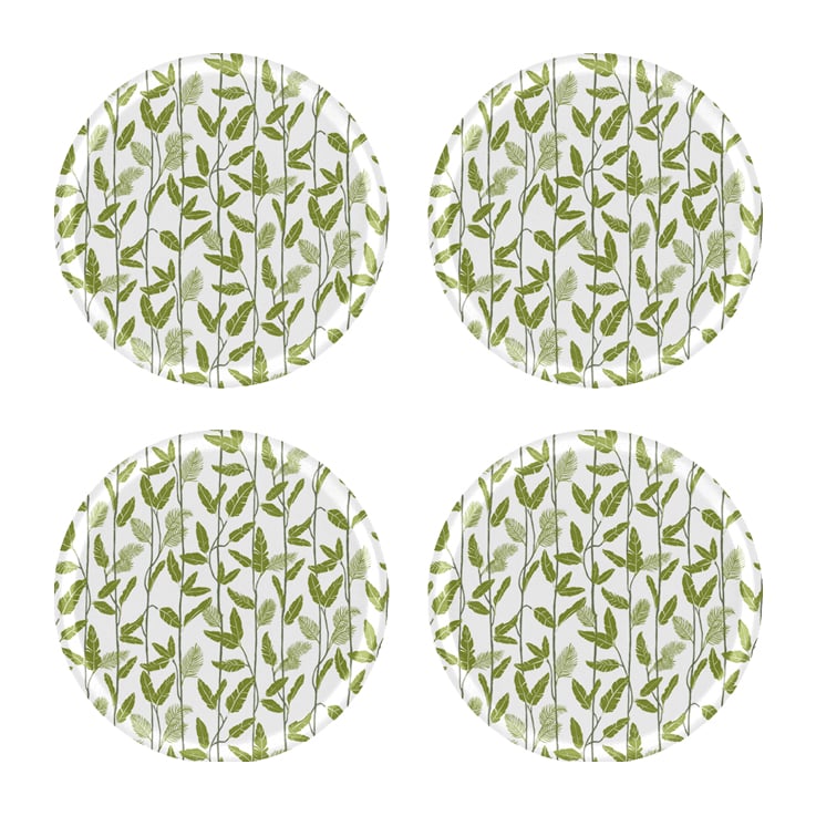 Åry Home Mougli Green glasunderlägg Ø11 cm 4-pack Green-white