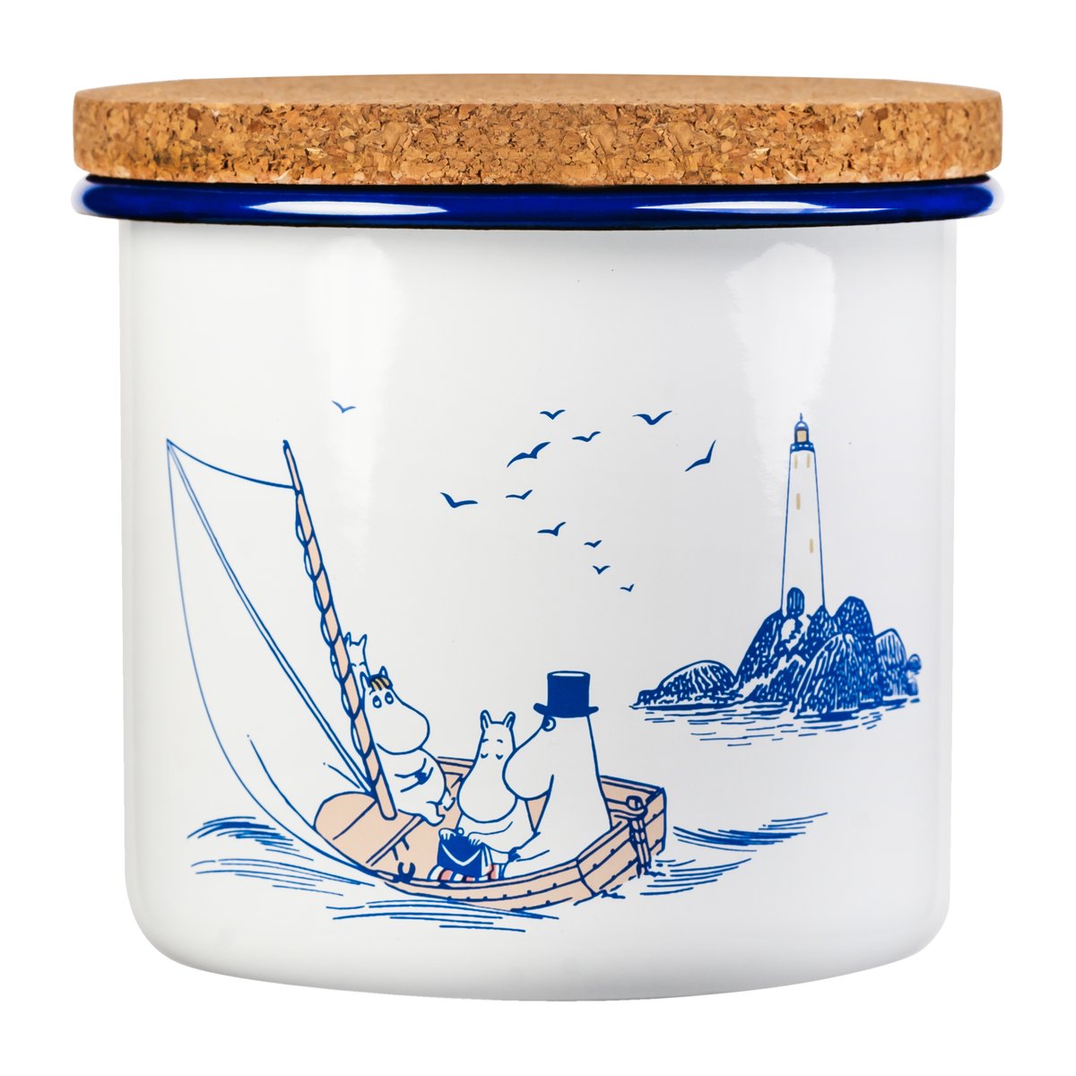 Muurla Moomin emaljburk med korklock 1,3 l Sailors