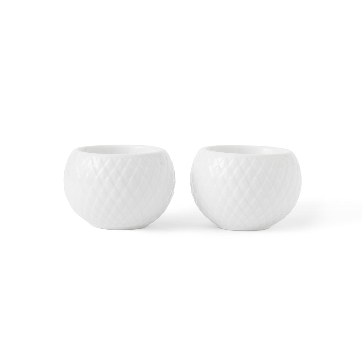 Lyngby Porcelæn Rhombe ljuslykta Ø6,5 cm 2-pack Vit