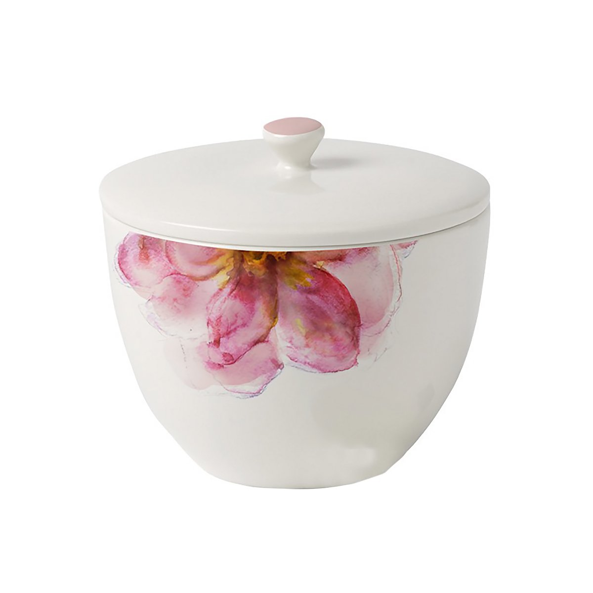 Villeroy & Boch Rose Garden teburk med lock Ø13,5 cm Vit