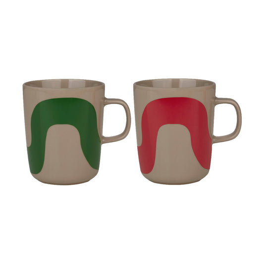 Marimekko Seireeni mugg 25 cl 2-pack Terra-green-red