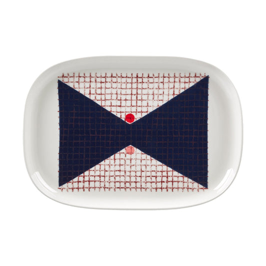 Marimekko Tomina serveringsfat 25,5x36 cm White-dark blue