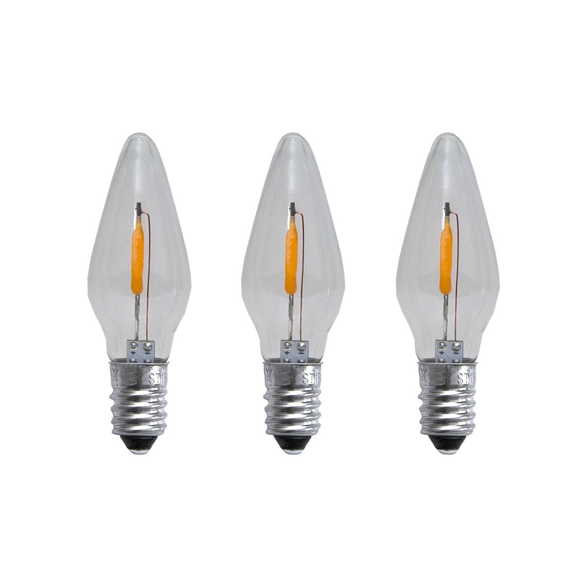 Star Trading Reservlampa E10 LED filament soft glow 3-pack 0,5W 1900K ej dimbar