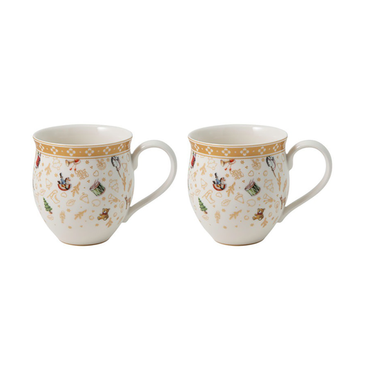 Villeroy & Boch Toy's Delight mugg 30cl Anniversary Edition 2-pack Guld-vit