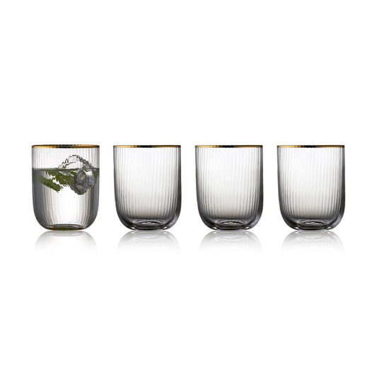 Lyngby Glas Palermo Gold tumblerglas 35 cl 4-pack Klar-guld