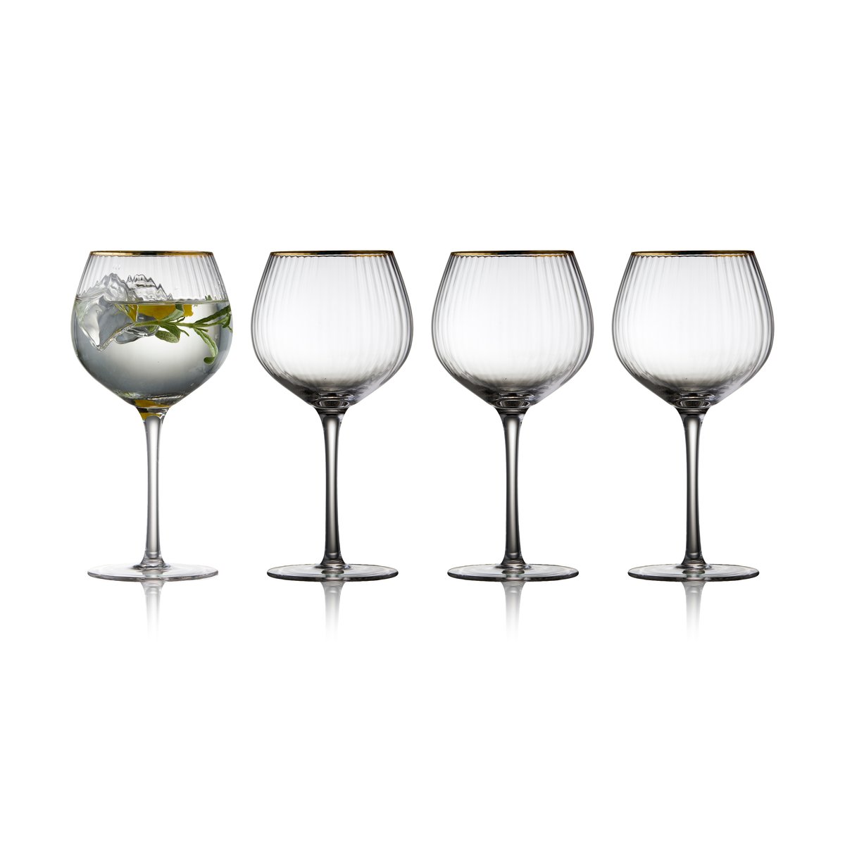 Lyngby Glas Palermo Gold gin & tonicglas 65 cl 4-pack Klar-guld