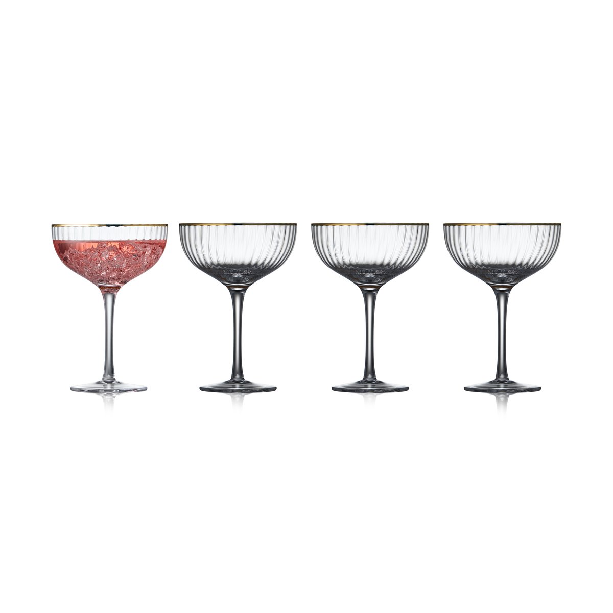 Lyngby Glas Palermo Gold cocktailglas 31,5 cl 4-pack Klar-guld