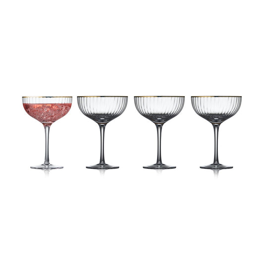 Lyngby Glas Palermo Gold cocktailglas 31,5 cl 4-pack Klar-guld