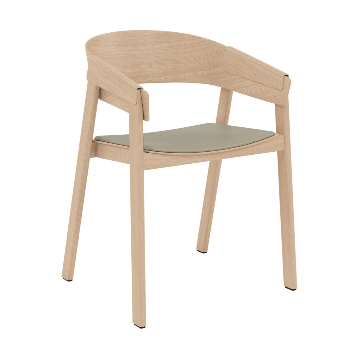 Muuto Cover Armchair karmstol med lädersits Refine leather stone-oak