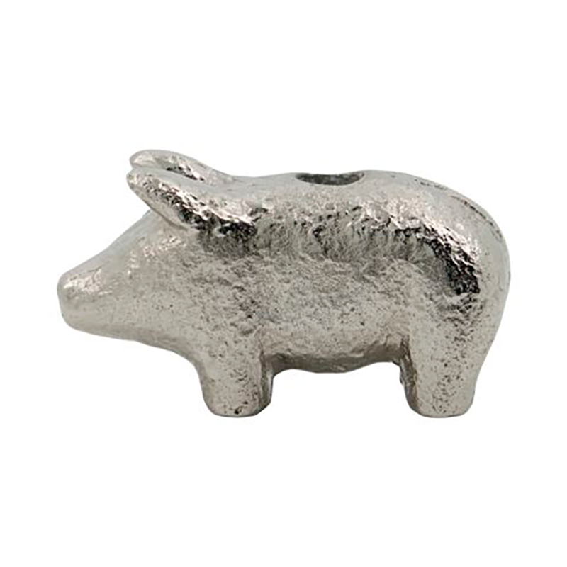 House Doctor Pig ljusstake 5 cm Antiksilver