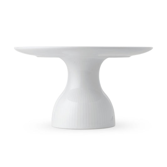 Royal Copenhagen White Fluted Tortenteller auf  Fuß  Ø20 cm Weiß