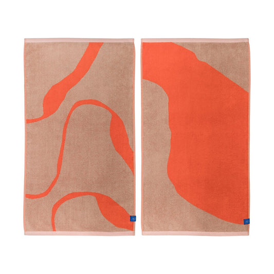 Mette Ditmer Nova Arte gästhandduk 40x55 cm 2-pack Latte-orange