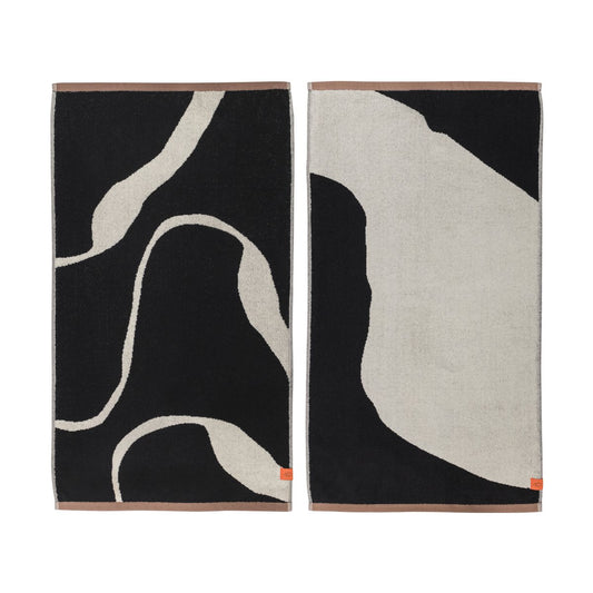 Mette Ditmer Nova Arte gästhandduk 40x55 cm 2-pack Black-off white