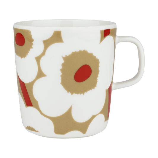 Marimekko Unikko mugg 40 cl White-beige-red