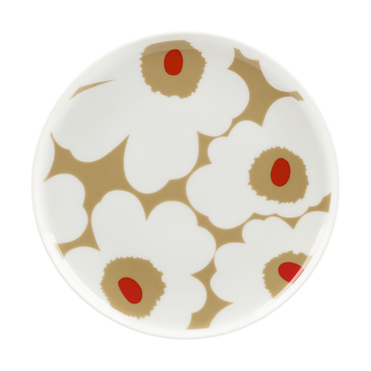 Marimekko Unikko tallrik Ø20 cm White-beige-red