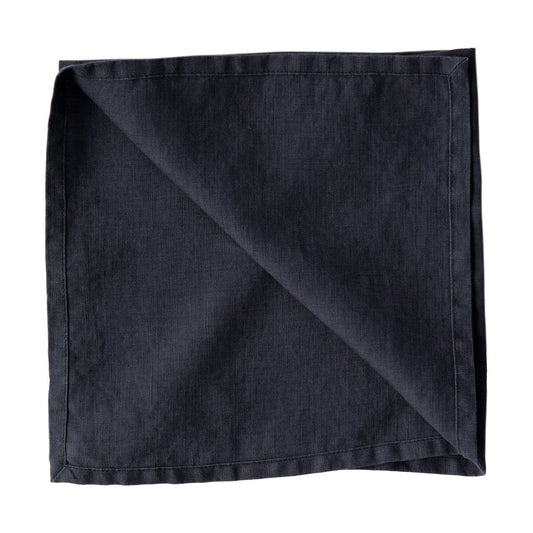 Tell Me More Washed linen tygservett 45x45 cm Night blue