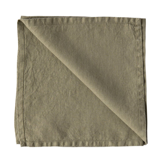 Tell Me More Washed linen tygservett 45x45 cm Olive