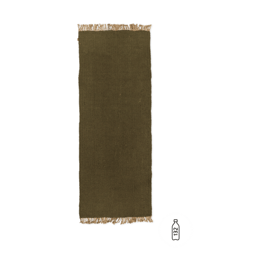 ferm LIVING Block gångmatta Olive-Natural, 80x200 cm