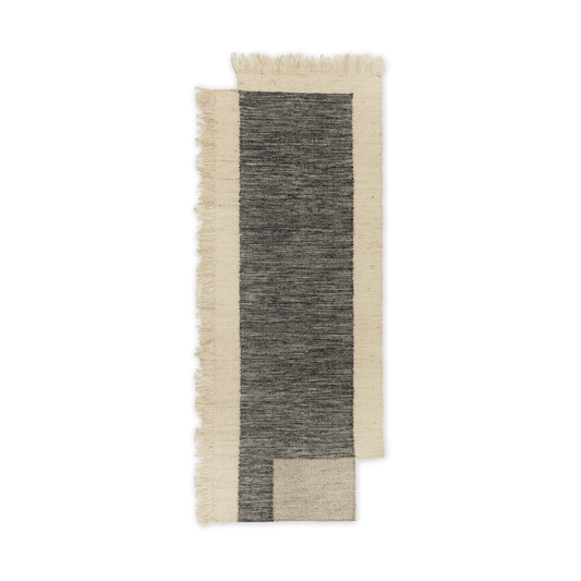 ferm LIVING Counter gångmatta Charcoal-Off-white, 80x200 cm